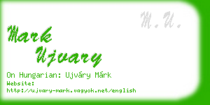 mark ujvary business card
